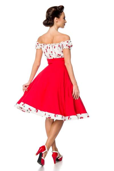 Rot/weißes Swing Kleid mit Tellerrock