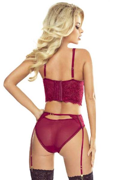 Rotes Glamour Dessous mit Netz