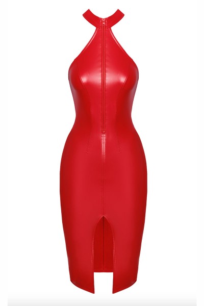 Rotes halblanges Wetlook Kleid