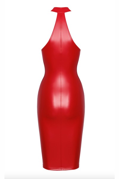 Rotes halblanges Wetlook Kleid