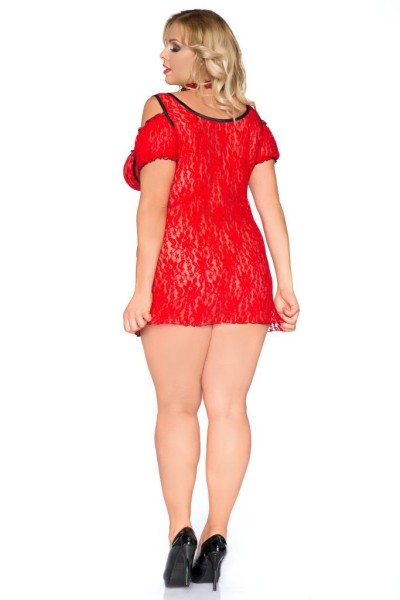 Rotes Spitzen-Chemise SB/1008 von Sexy Base