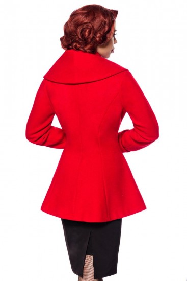 Rotes Vintage Jacke mit Schalkragen