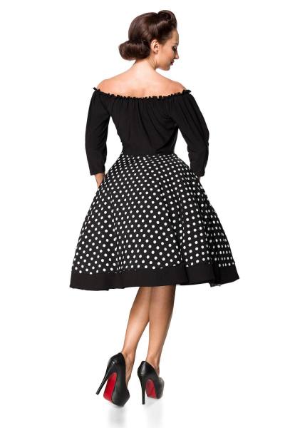 Schulterfreies Swing-Kleid mit Tellerrock