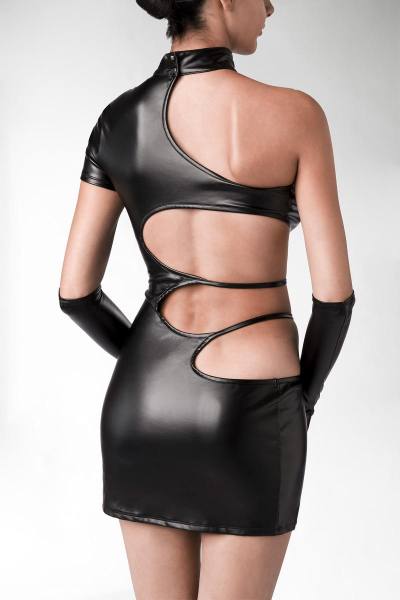 Schwarzes Cut-out Minikleid