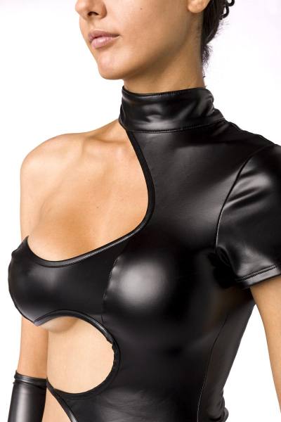 Schwarzes Cut-out Minikleid