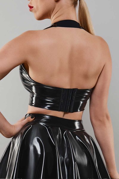 Schwarzes Damen Lack-Top