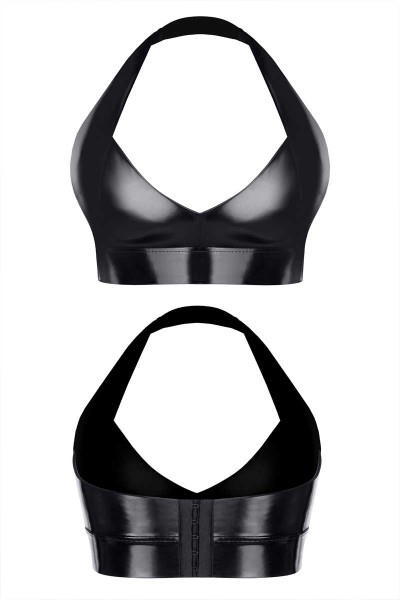 Schwarzes Damen Lack-Top