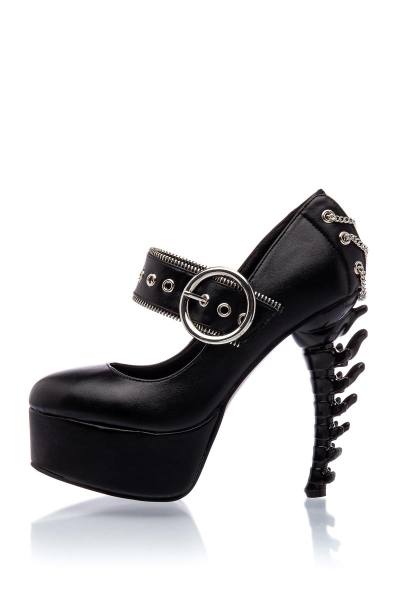 Schwarzes Gothic Plateau-Pumps