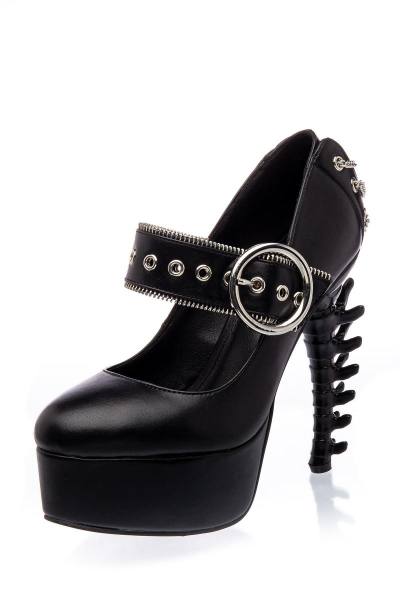 Schwarzes Gothic Plateau-Pumps