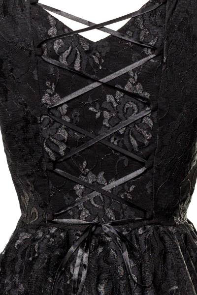 Schwarzes Gothic Spitzenkleid Schulterfrei