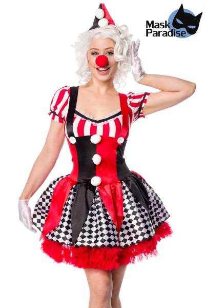 Sexy Clown Kostüm mit mehrlagiger Petticoat