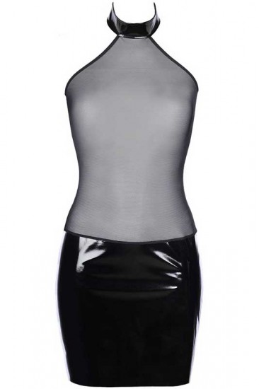 Sexy Kleid schwarz mit transparentem Tüll