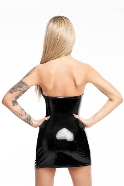 Lack Schlauchkleid schwarz