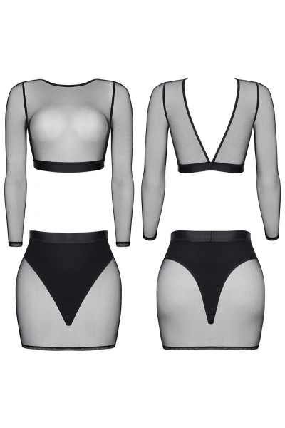 Sexy Set mit Top, Rock mit String-Tanga
