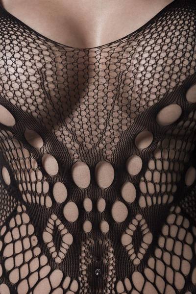 sexy Straps-Bodystocking in schwarz