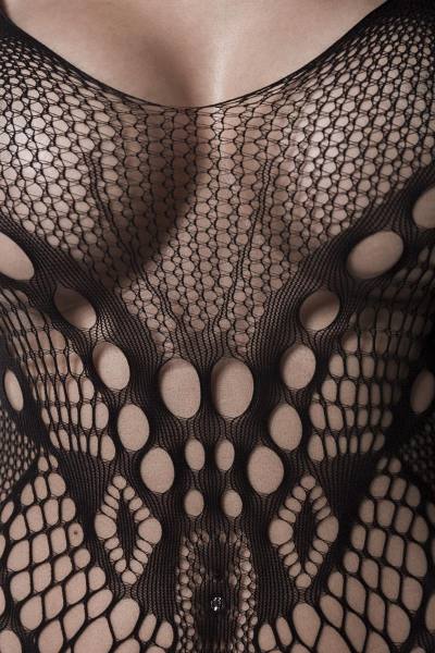 sexy Straps-Bodystocking in schwarz