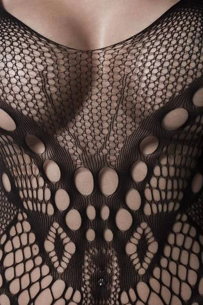 sexy Straps-Bodystocking in schwarz