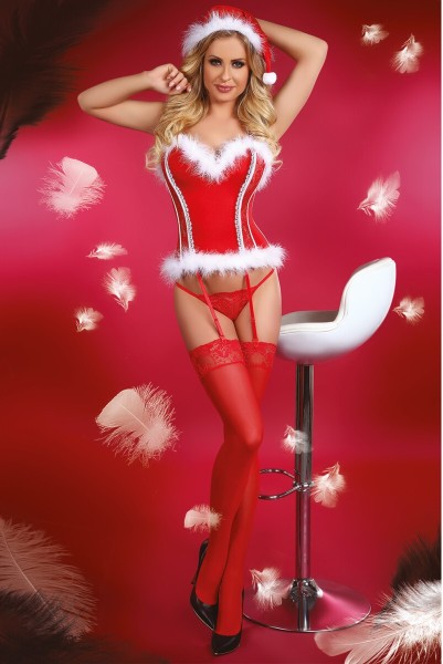 Straps-Corsage im Weihnachtslook