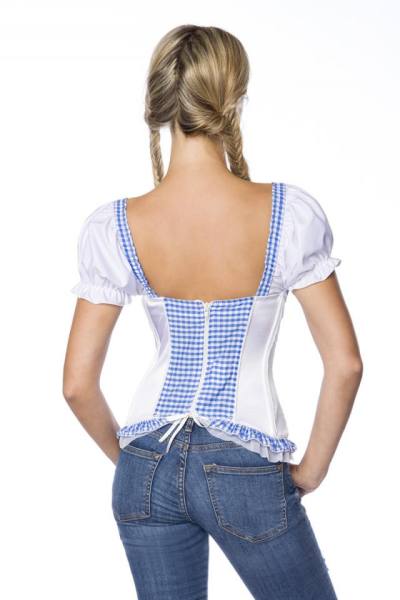 Sexy Trachtenmieder-Bluse mit Push-up blau
