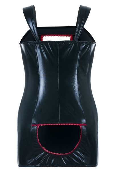 Sexy Wetlook Chemise SB/1015 Schwarz – Reizvolles Plus Size Lingerie-Kleid