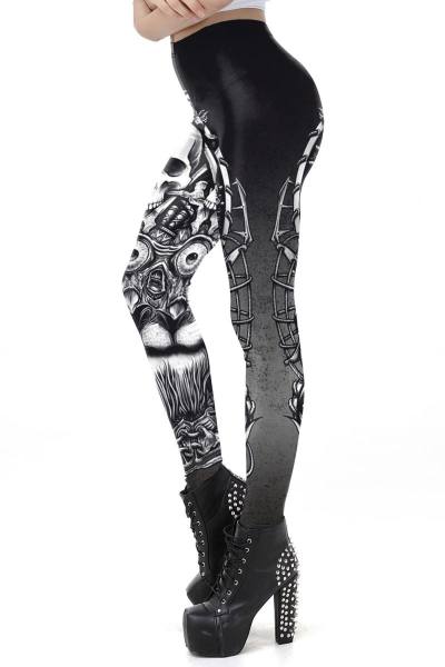 Skull Leggings mit Totenschädel