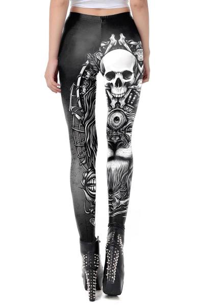 Skull Leggings mit Totenschädel