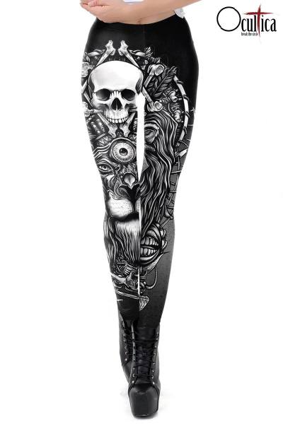 Skull Leggings mit Totenschädel