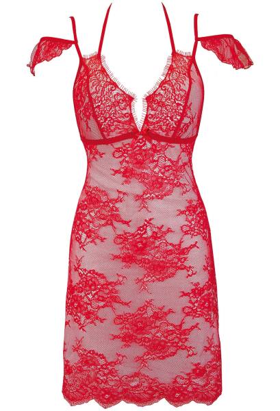 Spitzen Babydoll Rot mit tiefen Ausschnitt