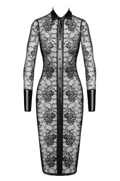 Spitzen Midikleid mit Hemdkragen