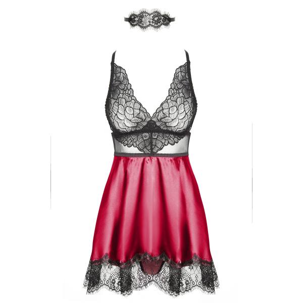 Spitzen Babydoll Purple mit Augenmaske