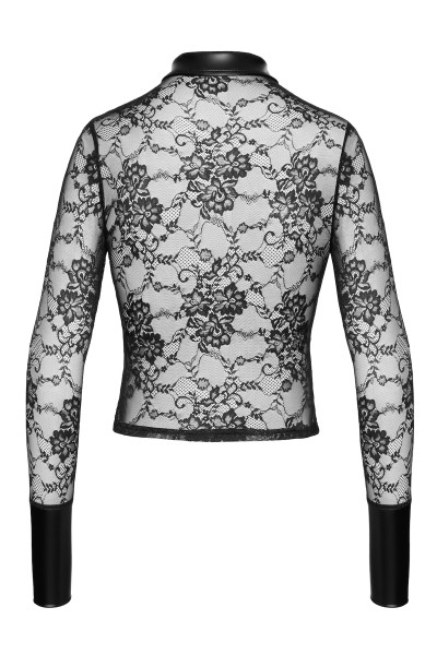 Spitzenshirt mit Strass-Druckknöpfen