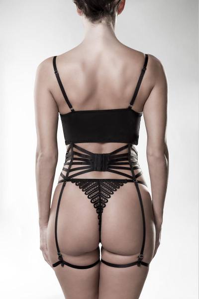 Straps-Set mit BH-Top schwarz