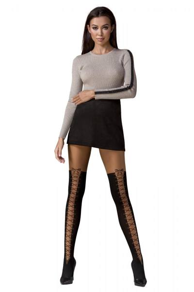 Strumpfhose in Overknee-Look schwarz
