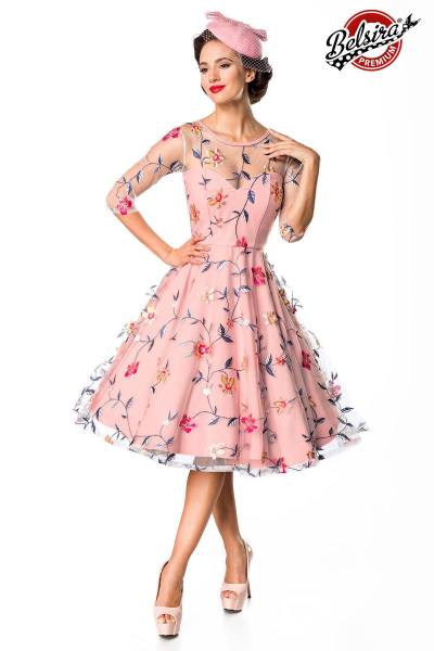 Süßer Blumenkleid mit dreiviertel Ärmeln