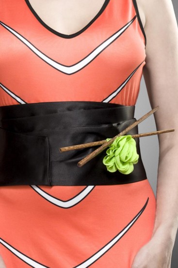Sushi-Outfit mit Kleid, Kissen, Gürtel, Kopfschmuck