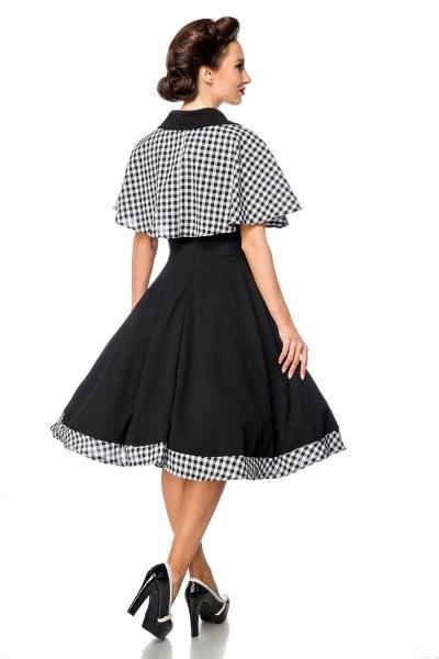 Swing-Kleid mit Cape kariert