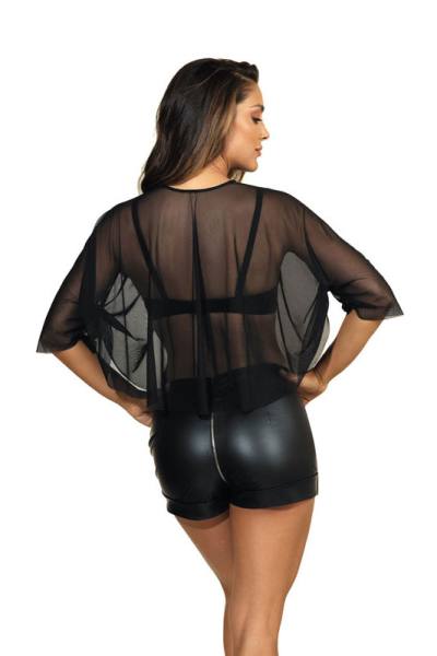 Transparente Tüll Bluse schwarz