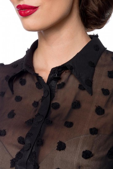 Transparente Vintage Bluse mit lange Ärmel
