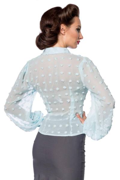 Vintage Bluse mit lange Ärmel blau