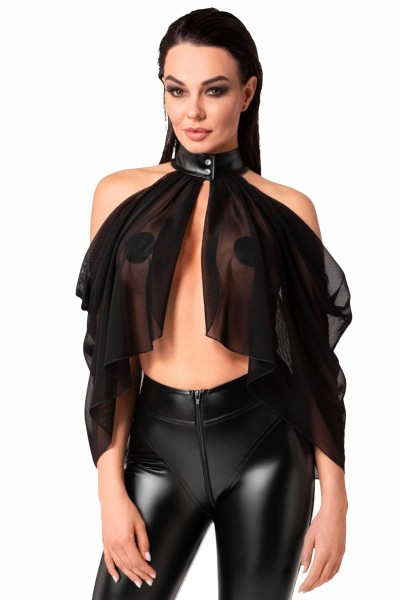Tüll-Bolero schwarz mit Strasssteinen