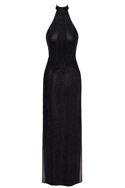 Tüll-Kleid mit Stehkragen schwarz