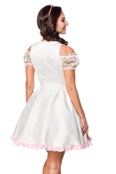Unterbrustdirndl mit Netz Bluse weiß