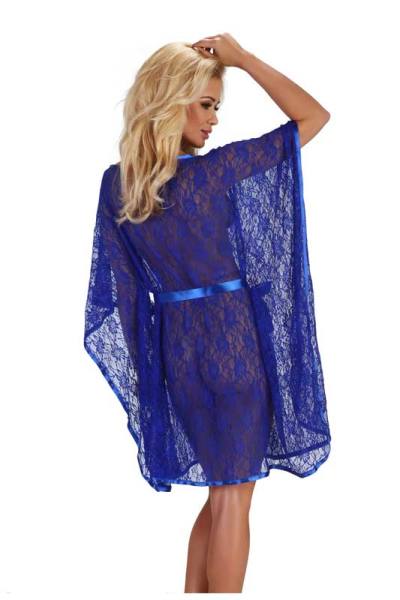 Verführerische Spitzen Poncho in saphir