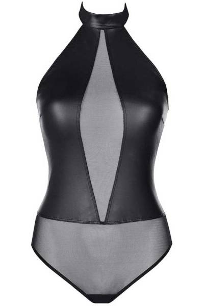 Verführerischer Body schwarz mit zartem Tüll
