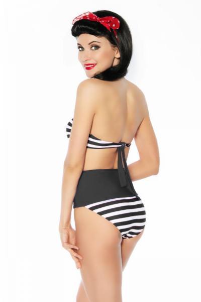 Vintage Bandeau-Bikini im Marine-Look