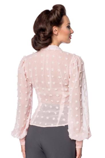 Vintage Bluse mit lange Ärmel rosa