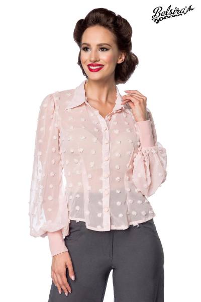 Vintage Bluse mit lange Ärmel rosa