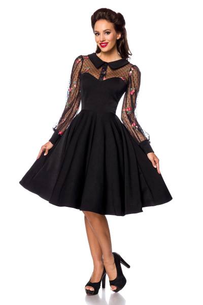 Transparente Vintage-Kleid mit Blumen Mesh