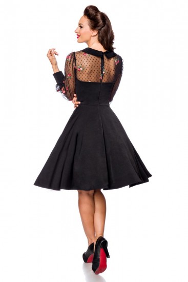 Damen Vintage-Kleid Oberteil mit transparentes Mesh