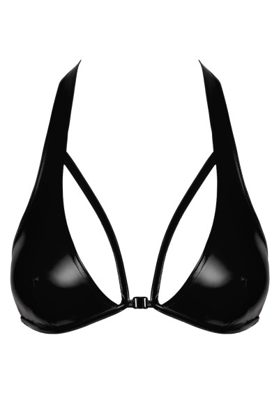 Wetlook Bralette in Schwarz